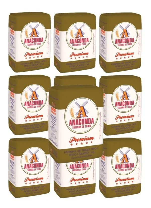 Farinha Anaconda Premium Trigo Tipo 1 Fardo C/10 Pct De 1kg